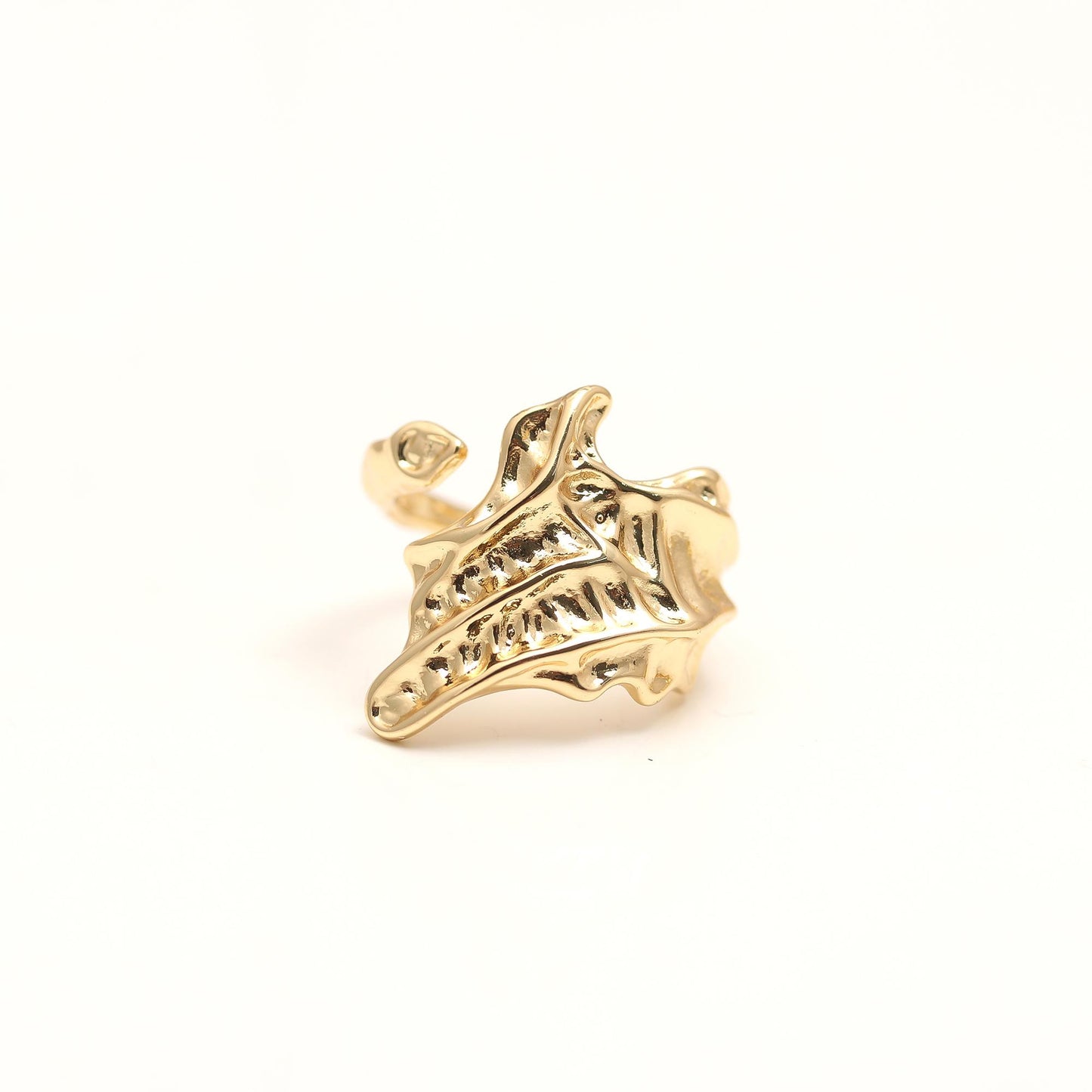Ocean-Inspired Conch Shell Adjustable Gold Ring with Textured Detailing and Polished Finish | Statement Nautical Jewelry for Beach Lovers, Coastal Weddings, and Unique Everyday Style