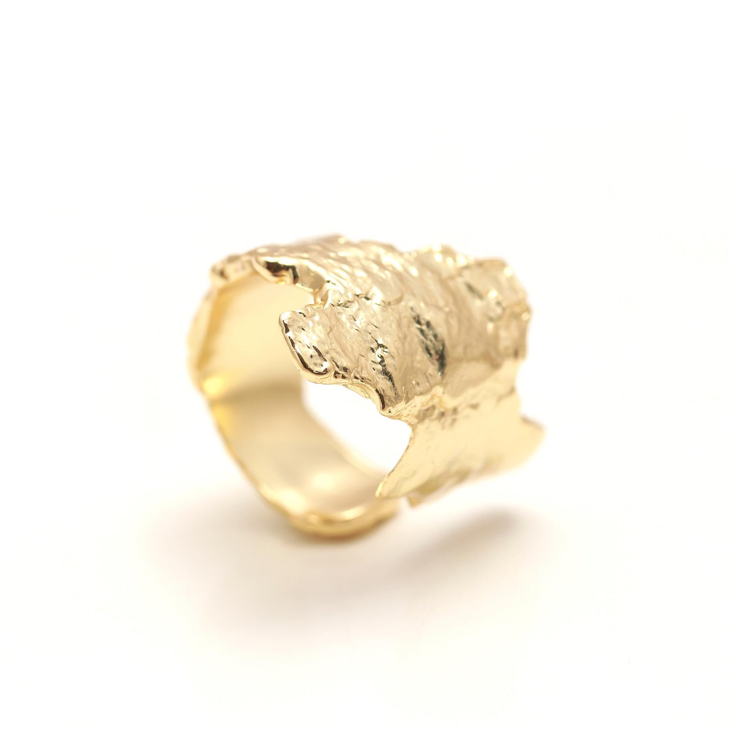 Organic Textured Wide Band Ring with Raw Sculptural Detailing | Bold Statement Jewelry for Modern Elegance