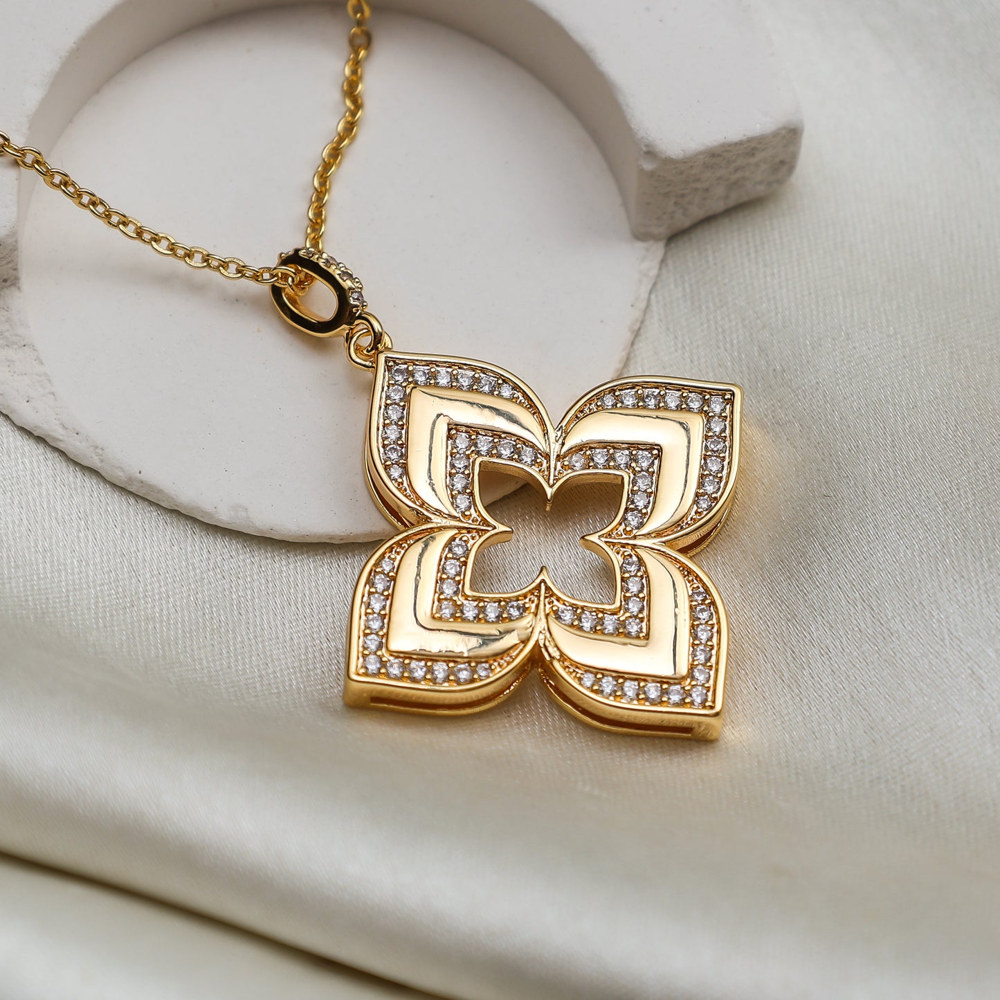 Gold Floral Drop Earrings and Pendant Necklace Set for Women | Designer Statement Jewelry | Elegant Party & Festive Wear