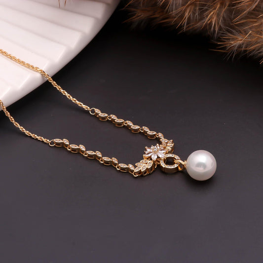 The Rose Gold Floral Pearl Drop