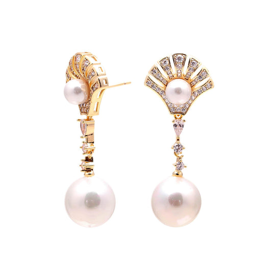 Grand Estate Pearl Drop Earrings