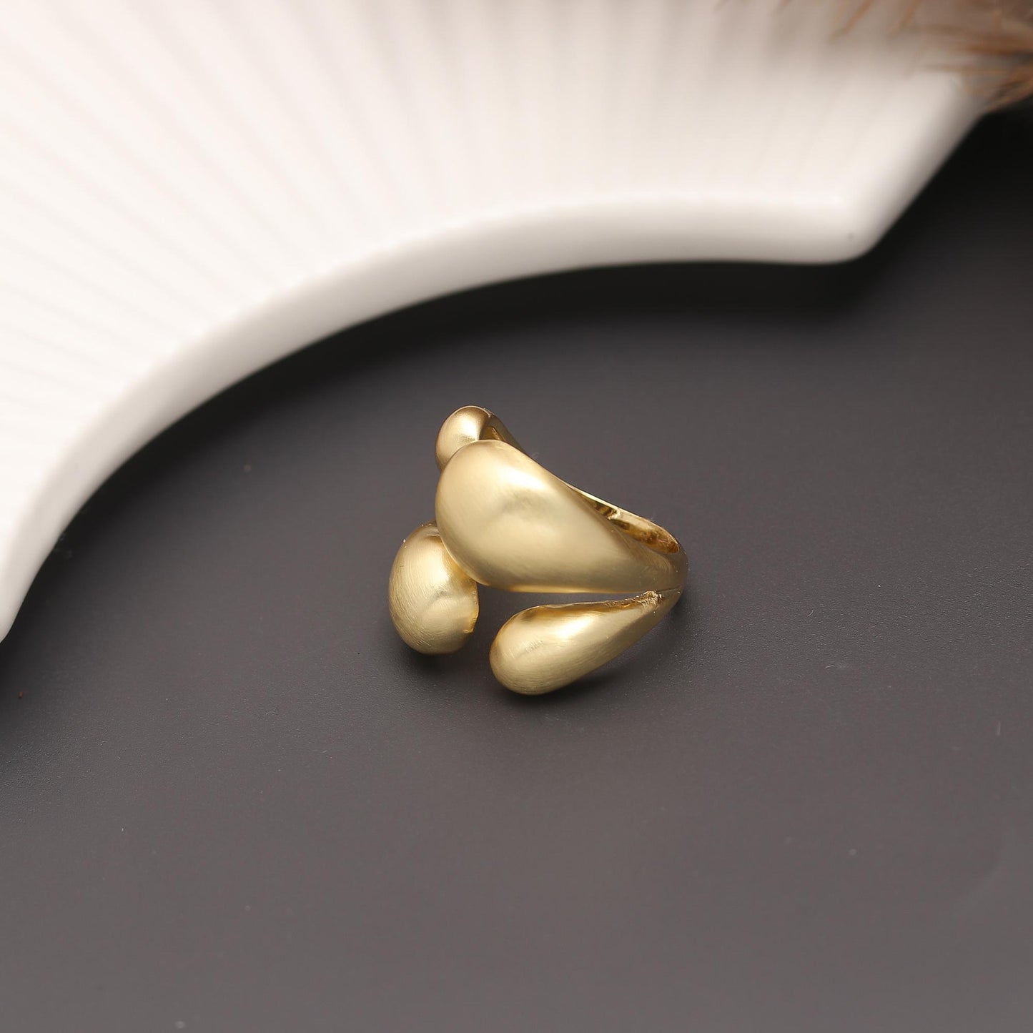 Crown light Abstract Ring with Matte Texture and Modern Sculptural Design | Romantic Statement Jewelry for Special Occasions