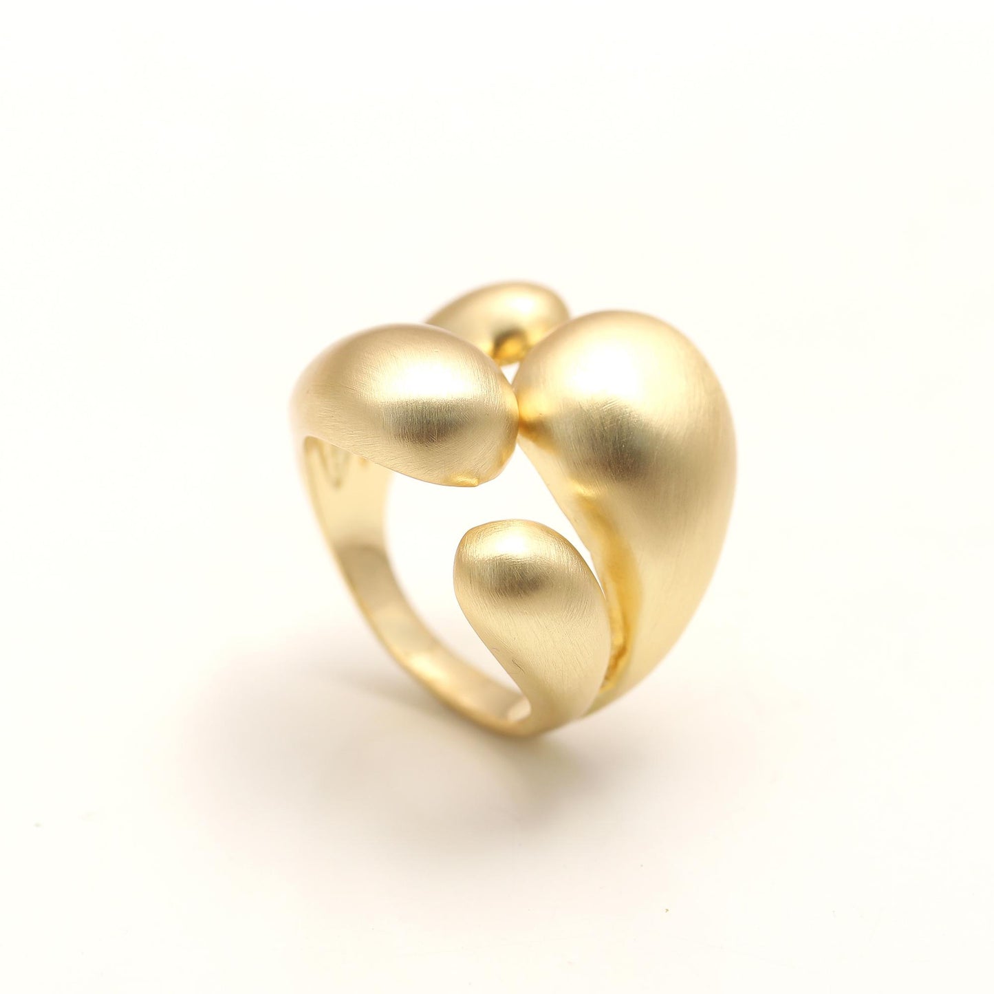 Crown light Abstract Ring with Matte Texture and Modern Sculptural Design | Romantic Statement Jewelry for Special Occasions