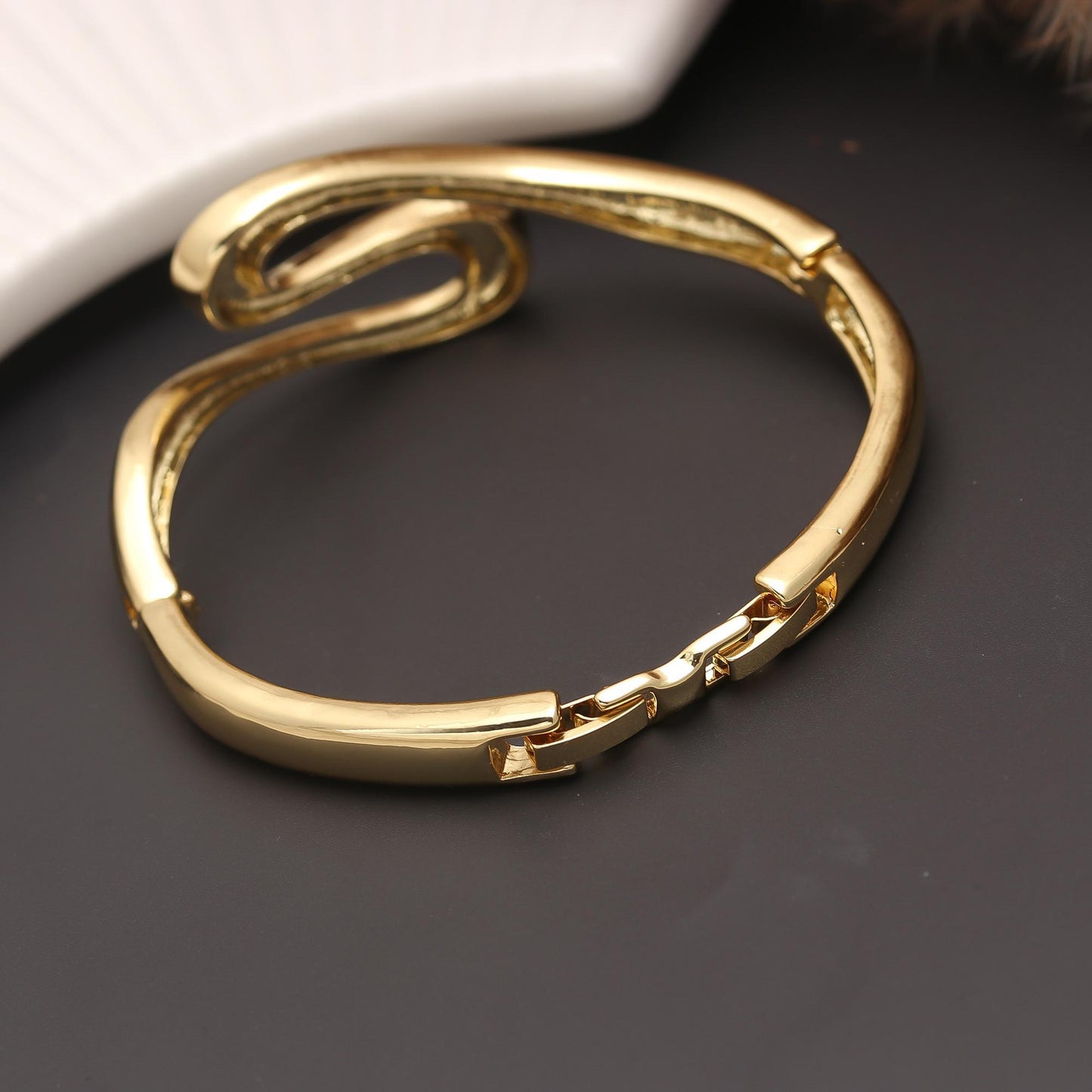 Elegant Wave Design Gold Bracelet for Women | Stylish Open Cuff Jewelry | Party Wear and Everyday Fashion