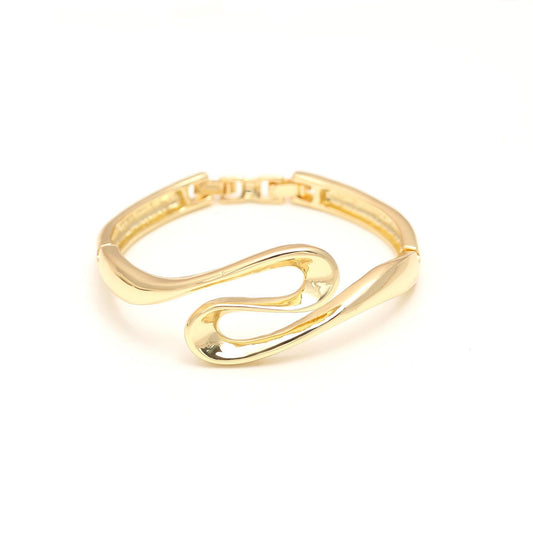Elegant Wave Design Gold Bracelet for Women | Stylish Open Cuff Jewelry | Party Wear and Everyday Fashion