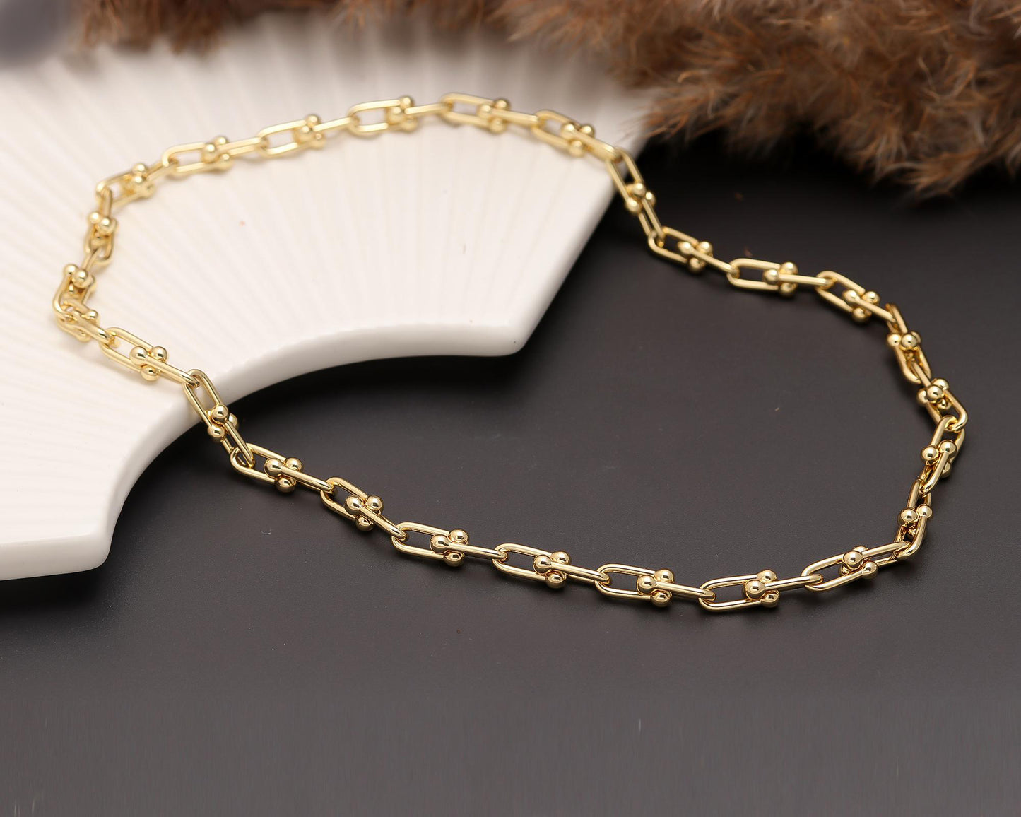 Gold Paperclip Chain Necklace for Women | Minimal Everyday Necklace | Trendy Lightweight Chain Jewelry