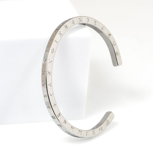 Silver Roman Numeral Cuff Bracelet with Minimalist Open Design | Timeless Unisex Accessory for Modern Elegance