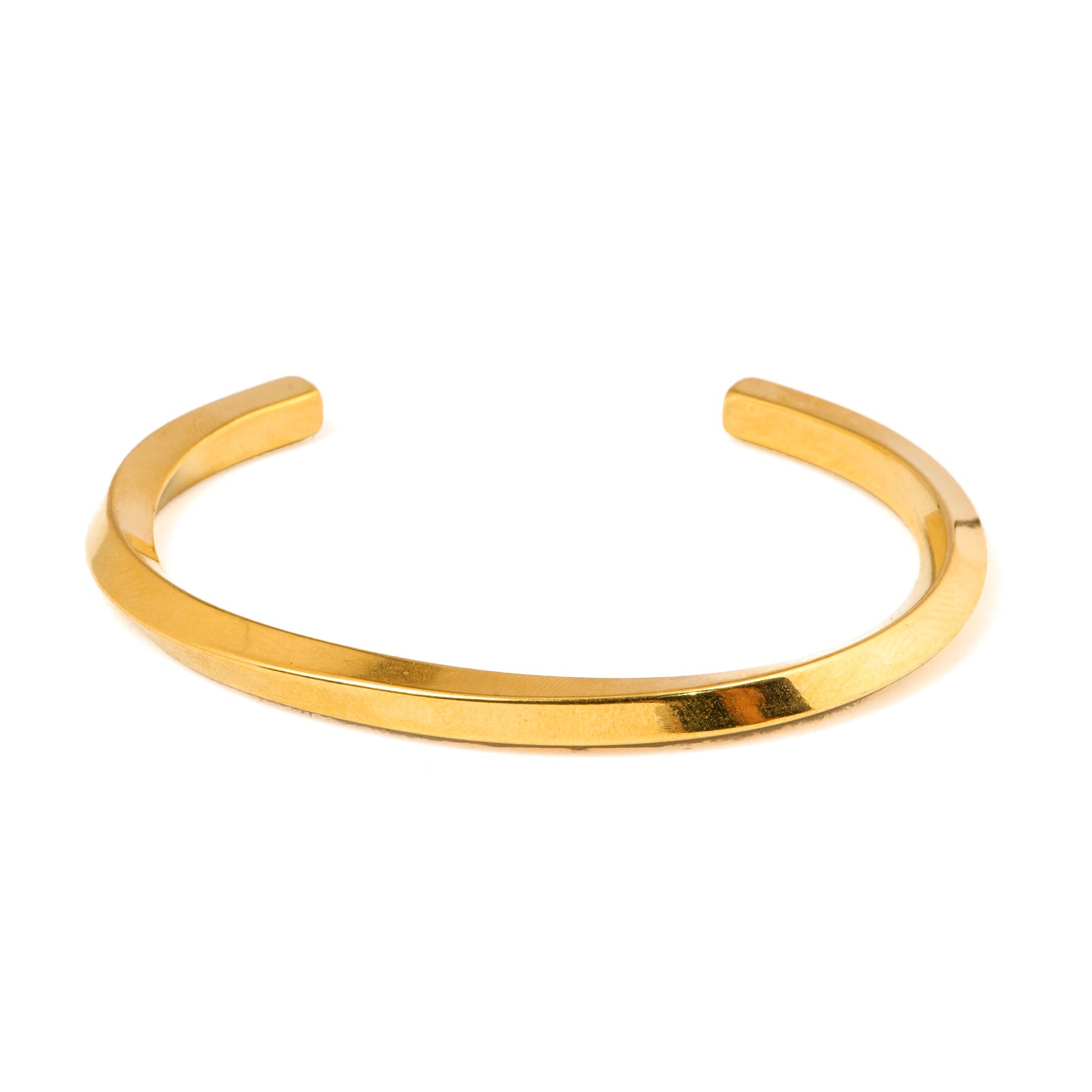 Minimalist Polished Gold Cuff Bracelet with Sleek Open Design | Timeless Unisex Jewelry for Effortless Everyday Elegance and Layering