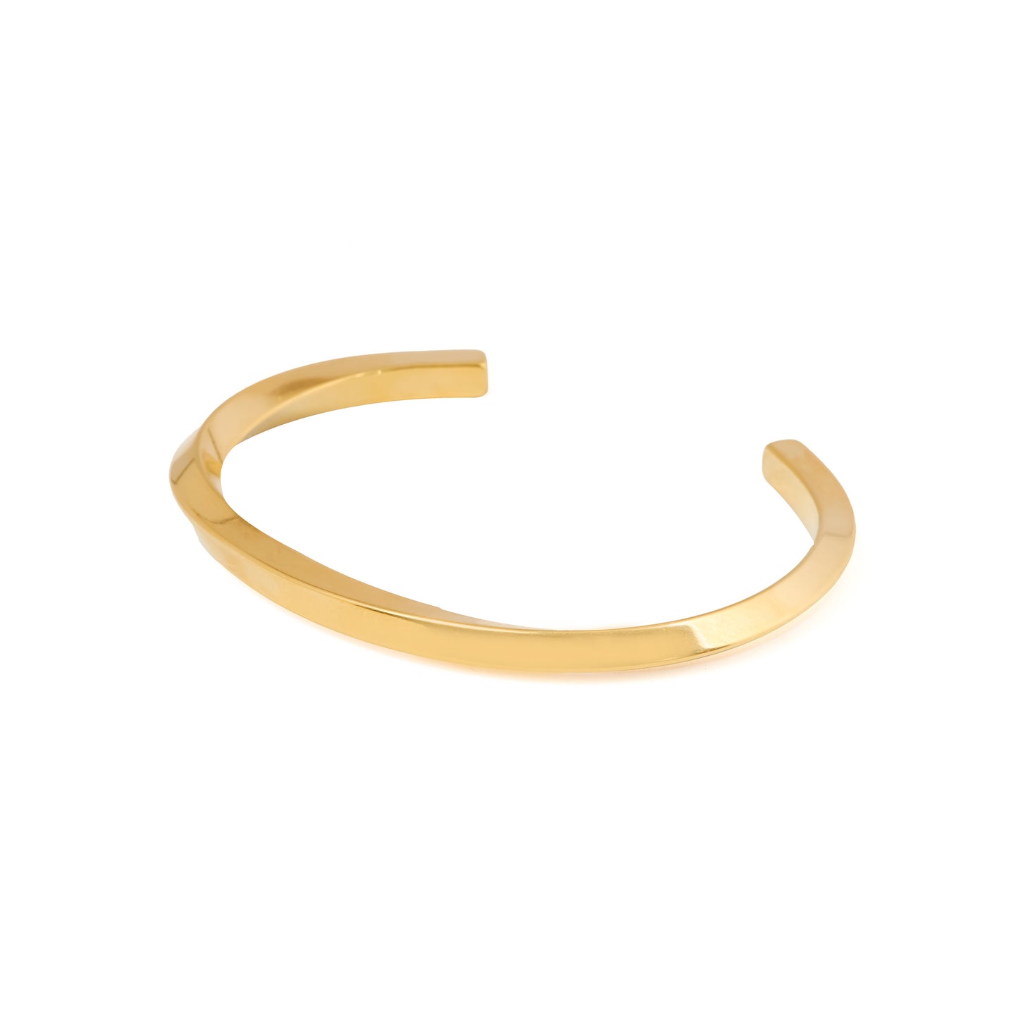 Minimalist Polished Gold Cuff Bracelet with Sleek Open Design | Timeless Unisex Jewelry for Effortless Everyday Elegance and Layering