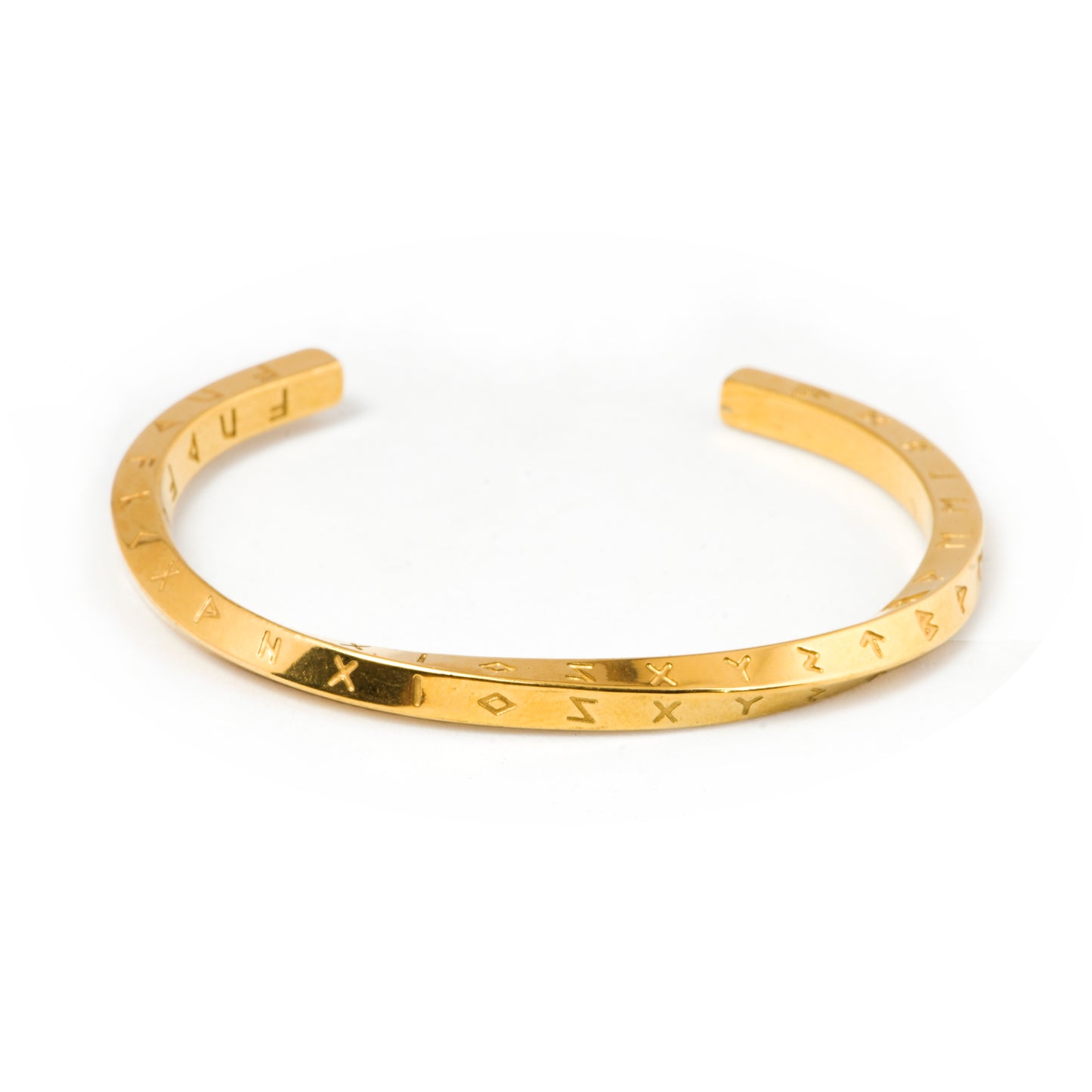 Engraved Gold Cuff Bracelet with Roman Numeral Detailing | Modern Minimalist Open Design for Everyday Elegance and Timeless Style