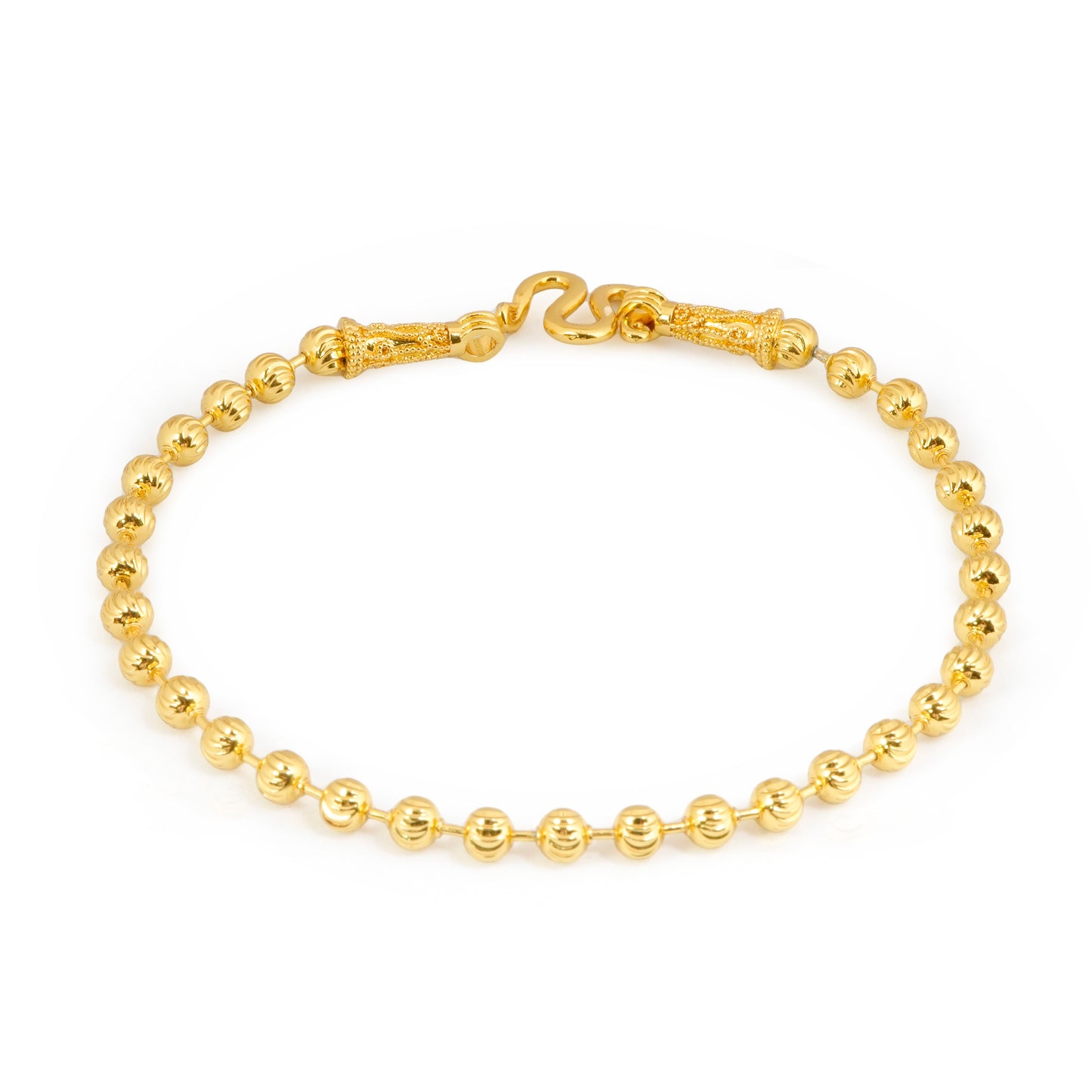 Classic Beaded Ball Chain Bracelet in Polished Gold Tone | Timeless Minimalist Jewelry for Everyday Wear