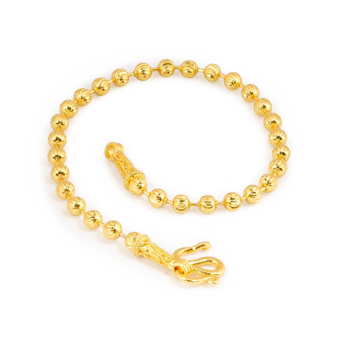 Classic Beaded Ball Chain Bracelet in Polished Gold Tone | Timeless Minimalist Jewelry for Everyday Wear