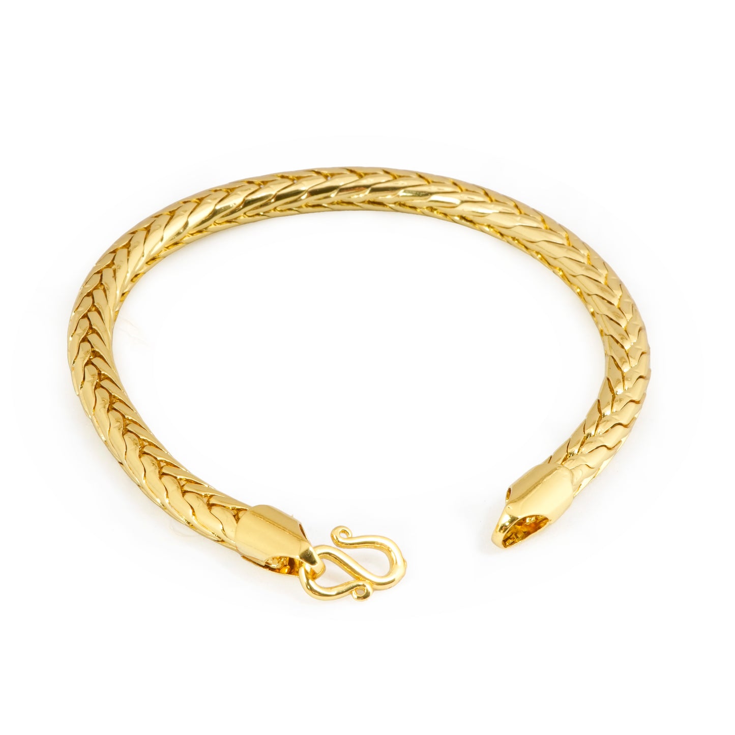 Classic Gold Woven Chain Bracelet with Bold Braided Texture and Secure Clasp | Timeless Statement Jewelry for Everyday Sophistication and Festive Charm