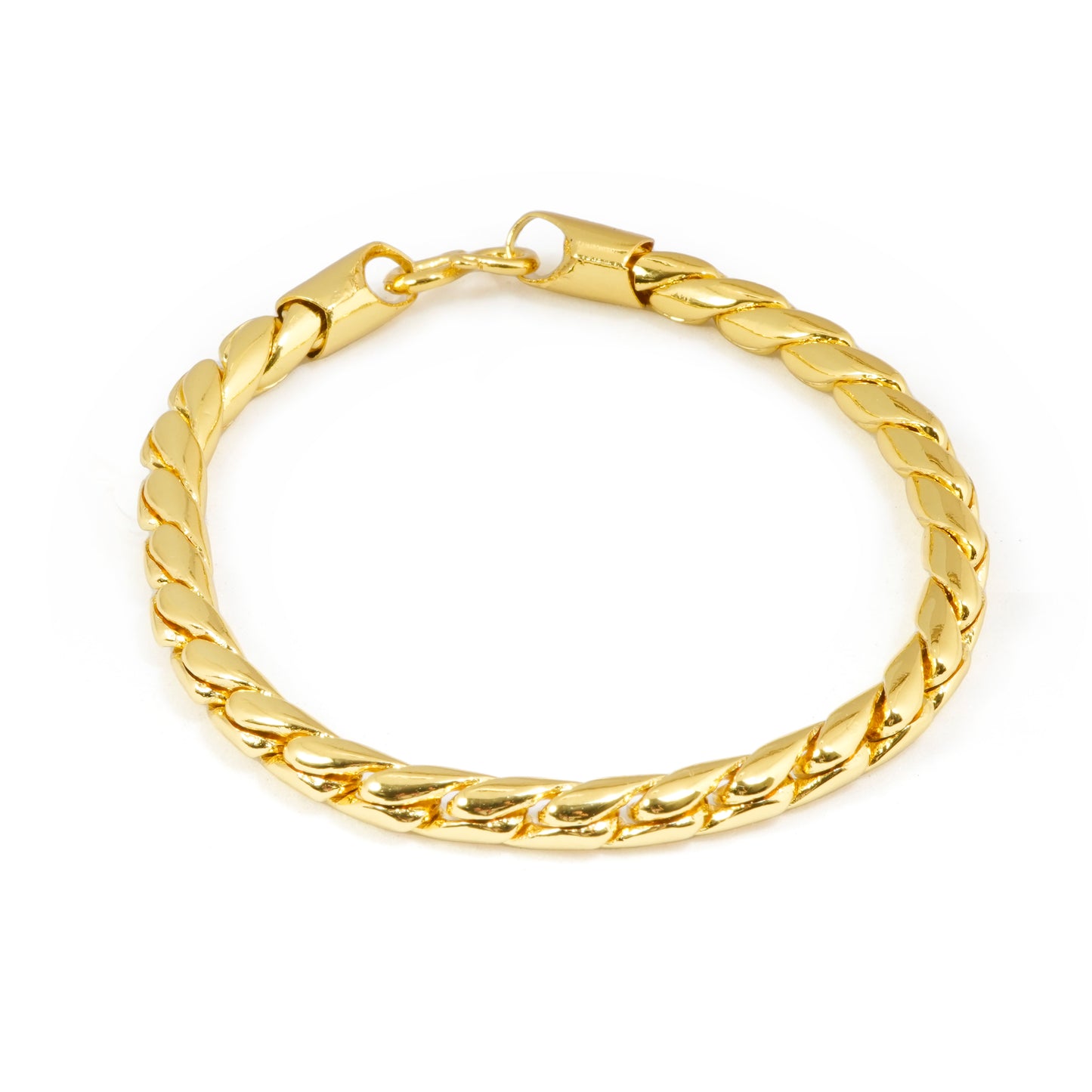 Heavy Gold-Plated Link Bracelet with Bold Polished Finish | Classic Statement Jewelry for Men and Women