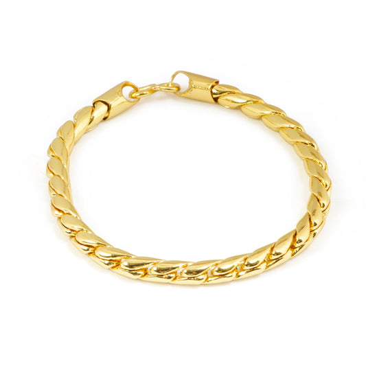 Heavy Gold-Plated Link Bracelet with Bold Polished Finish | Classic Statement Jewelry for Men and Women