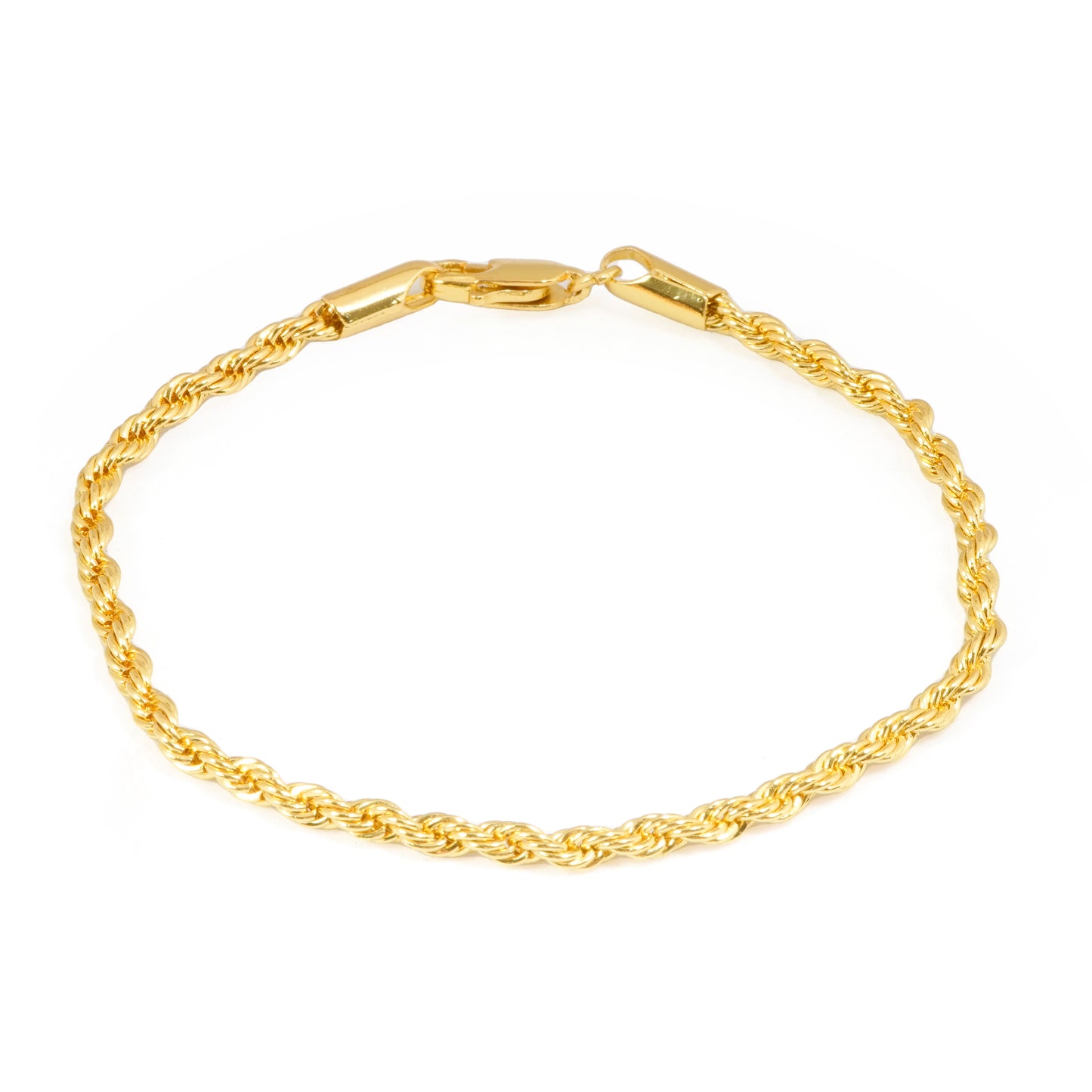 Twisted Rope Chain Bracelet in Lustrous Gold Tone | Classic Unisex Jewelry for Everyday and Special Occasions