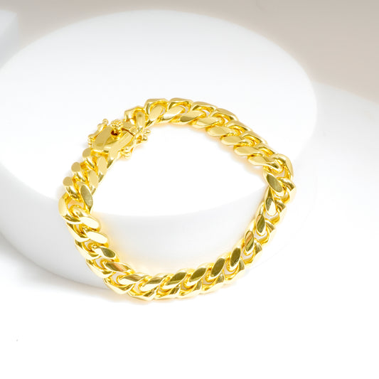 Chunky Cuban Link Gold-Plated Bracelet with Box Clasp | Bold Statement Jewelry for Men and Women