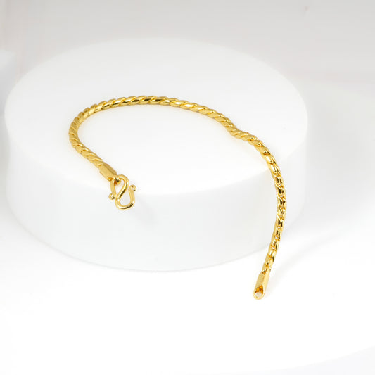 Polished Gold-Plated Wheat Chain Bracelet | Sleek, Durable & Timeless Everyday Jewelry