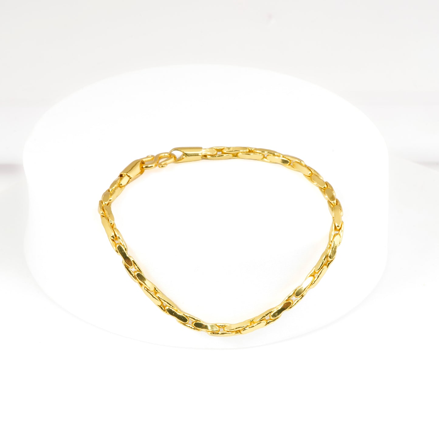 Delicate Twisted Rope Chain Bracelet in Polished Gold Tone | Lightweight Everyday Essential Jewelry