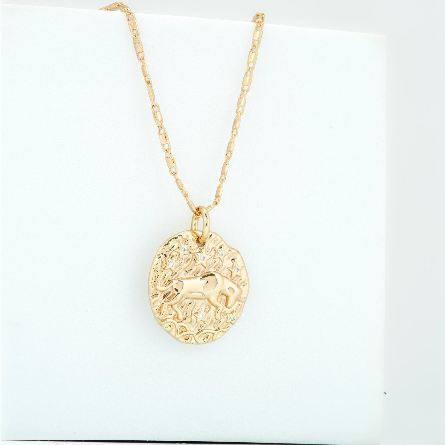 Gold Plated Leo Zodiac Coin Pendant Necklace | Bold & Radiant Charm