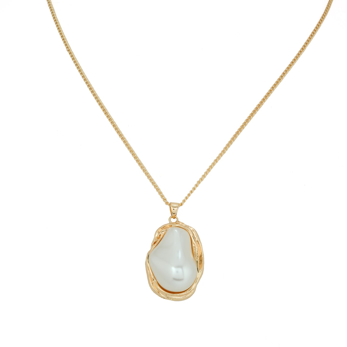 Luxury Pearl Jewelry Set for Women | Gold Plated Necklace Bracelet Earrings and Ring with Baroque Pearls | Elegant Wedding and Party Jewelry