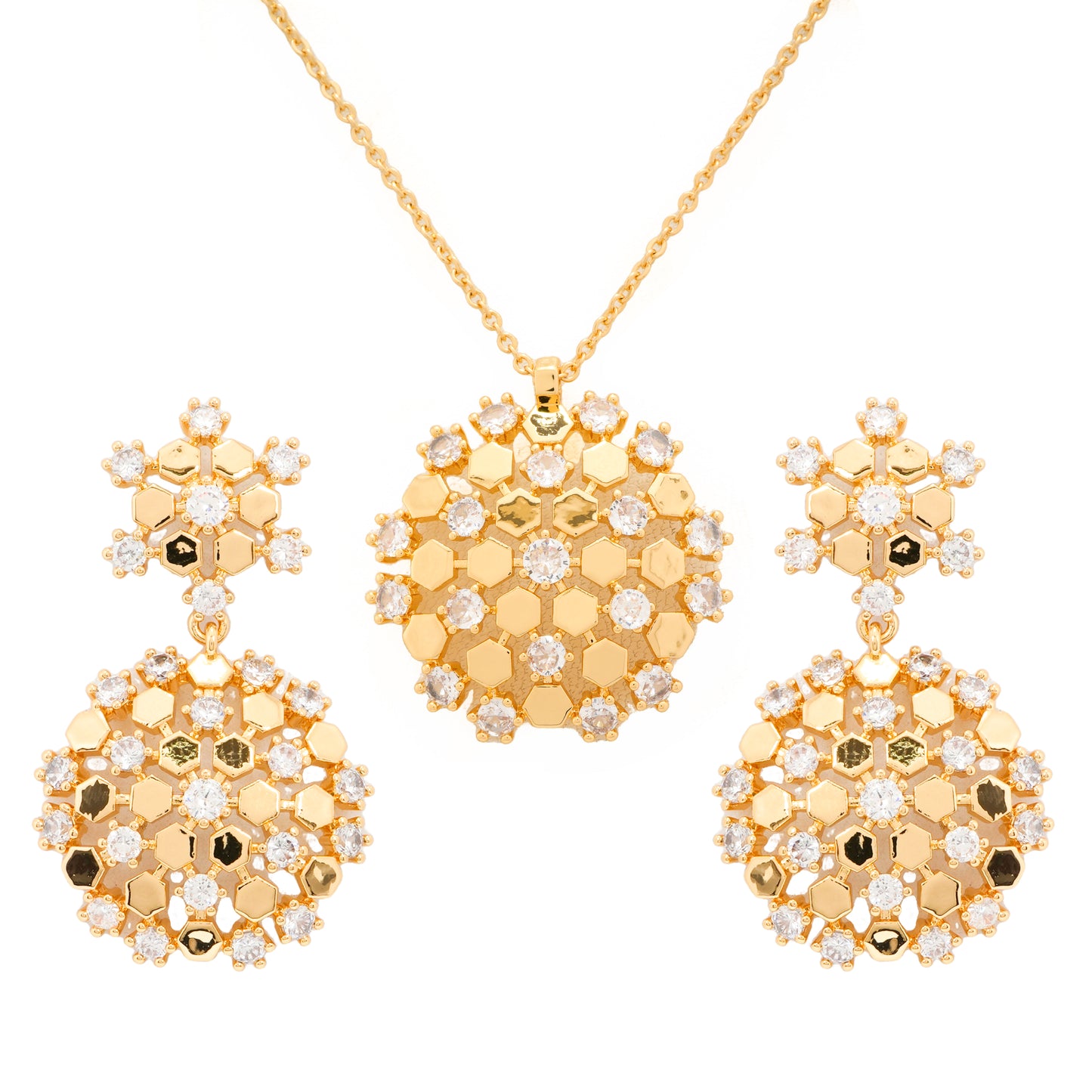 Floral Statement Pendant Necklace and Earrings Set | Designer Party Wear Jewelry for Women | Festive and Wedding Collection