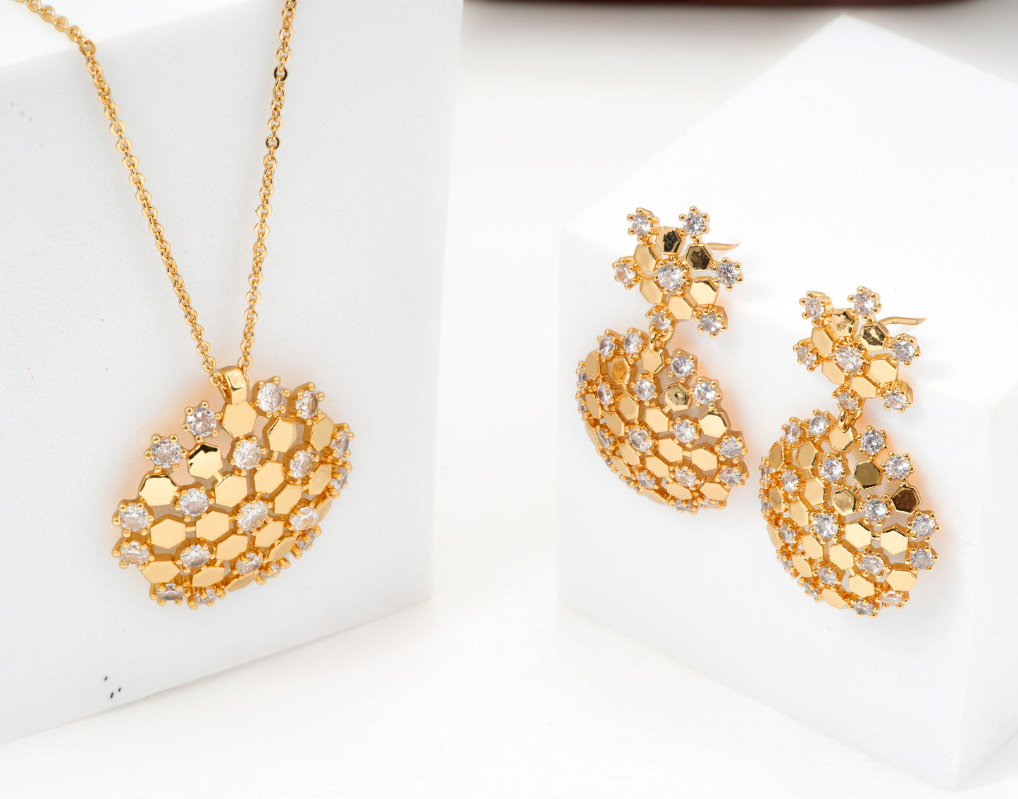 Floral Statement Pendant Necklace and Earrings Set | Designer Party Wear Jewelry for Women | Festive and Wedding Collection