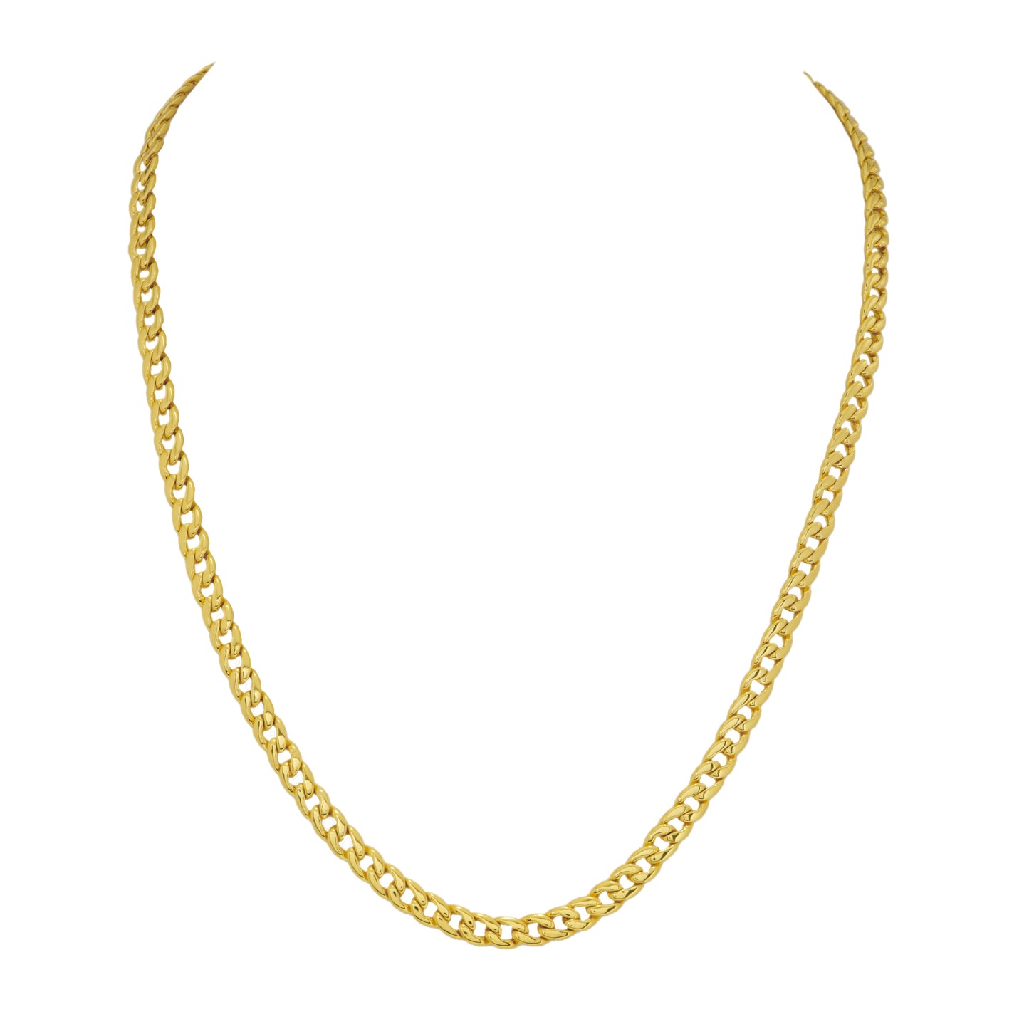 Classic Gold Curb Chain Necklace for Men and Women | Stylish Flat Link Jewelry for Everyday Wear, Parties, and Festive Occasions | Durable Lightweight Design
