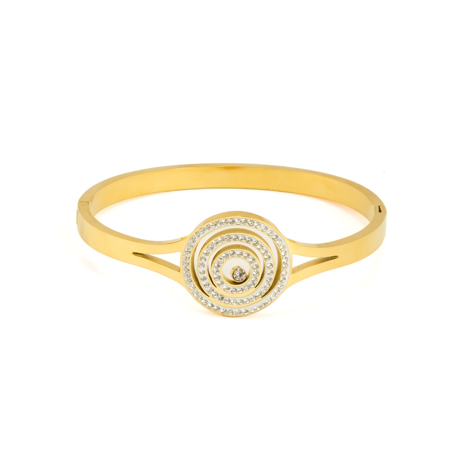 Gold Plated Spiral Circle Jewelry Set | Gift Hamper for Girls – Elegant Jewelry Box with Necklace, Earrings, Ring and Bracelet for Women