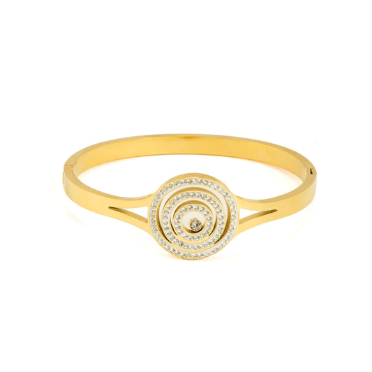 Gold Plated Spiral Circle Jewelry Set | Gift Hamper for Girls – Elegant Jewelry Box with Necklace, Earrings, Ring and Bracelet for Women