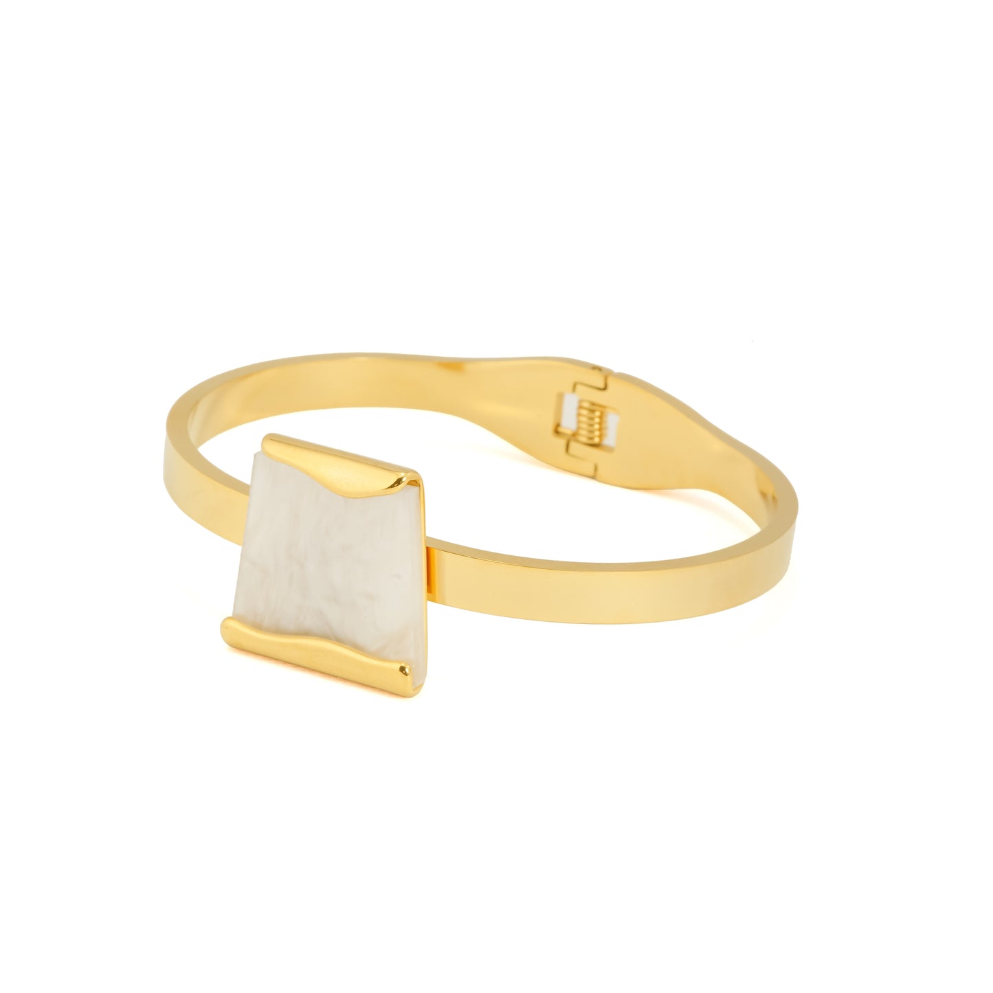 Gold Plated Mother of Pearl Jewelry Set for Women | Beautiful Gift Combo Featuring Necklace, Earrings, Bracelet and Ring