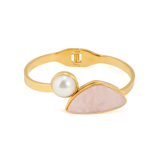 Pink Stone & Pearl Jewelry Set | Jewelry Gift Box for Girls with Necklace, Earrings, Bracelet and Ring