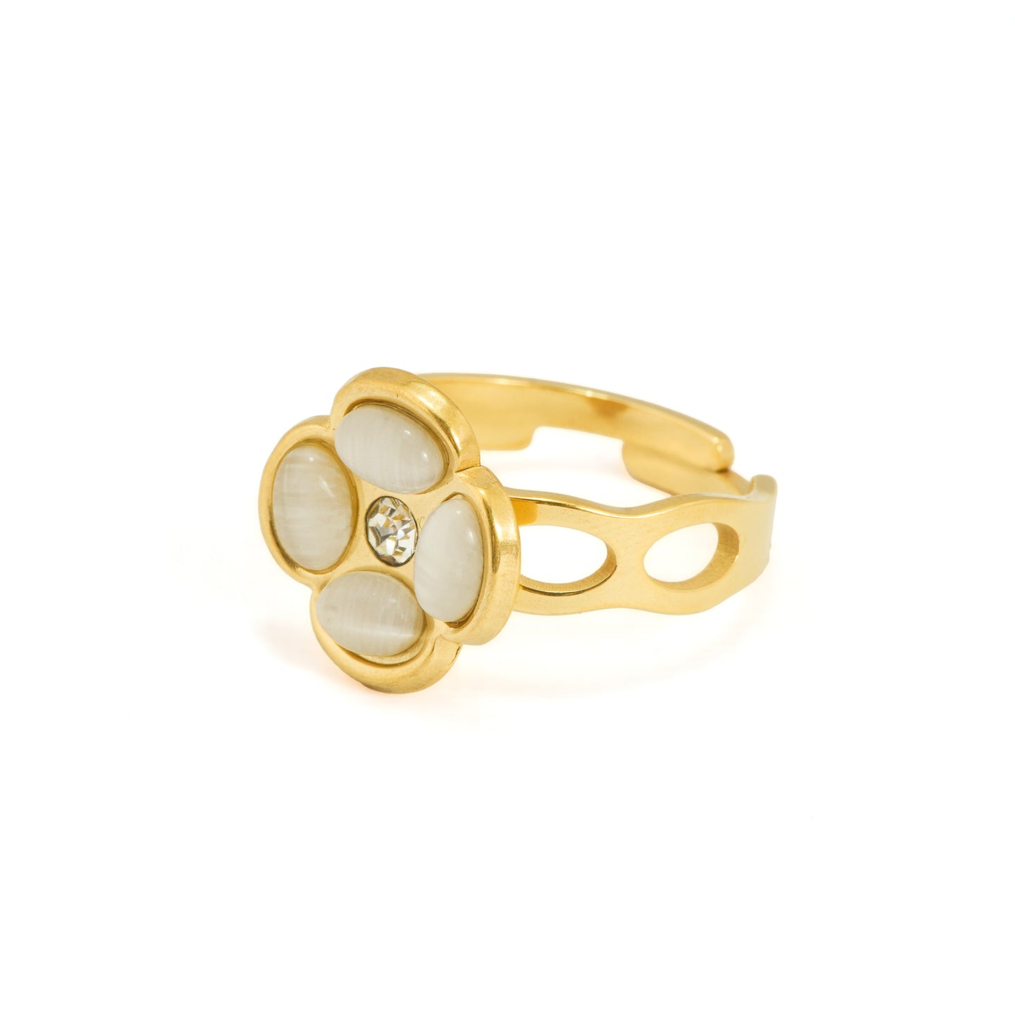 Gold Plated Floral Jewelry Set with Bracelet, Necklace, Earrings and Ring | Beautiful Gift Box for Girls Featuring Necklace, Earrings, Bracelet and Ring – Perfect Hamper for Women’s Gifting