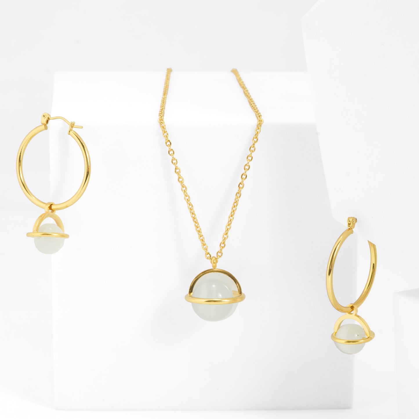 Gold Plated Pastel Gemstone Jewelry Set | Premium Gift Box and Jewelry Hamper for Girls – Perfect for Party and Celebration Looks