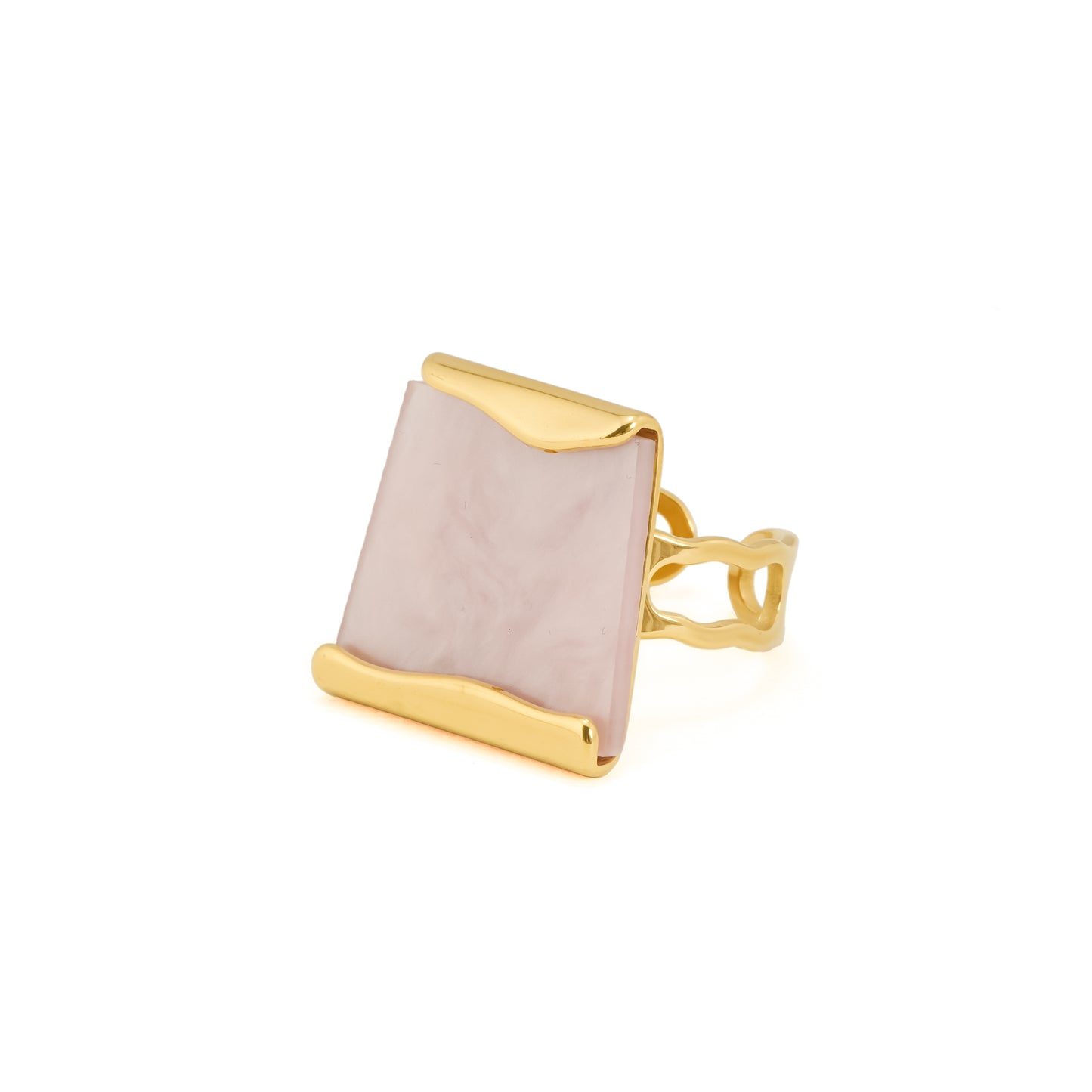 Gold Plated Pink Stone and Pearl Jewelry Set for Women | Luxury Gift Box for Girls – Complete Hamper with Necklace, Earrings, Bracelet and Ring