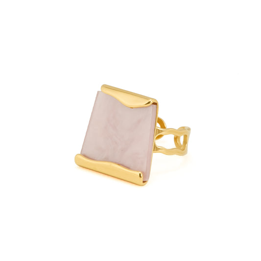 Gold Plated Pink Stone and Pearl Jewelry Set for Women | Luxury Gift Box for Girls – Complete Hamper with Necklace, Earrings, Bracelet and Ring