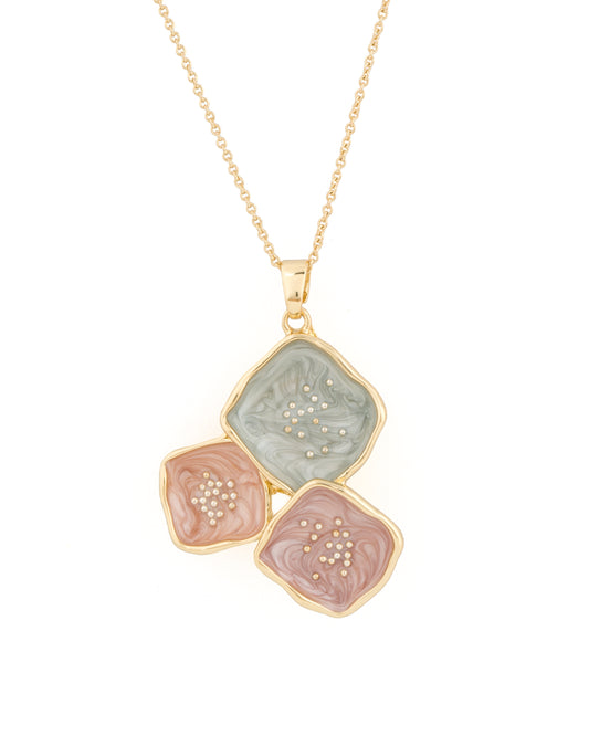 Gold Plated Multicolor Enamel Floral Jewelry Set for Women | Necklace with Matching Earrings | Elegant Designer Jewelry for Parties & Weddings