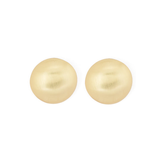 Classic Gold-Plated Round Dome Earrings with Satin Finish for Effortless Everyday Elegance
