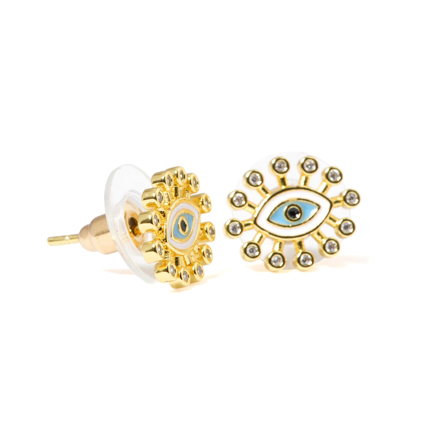 Mahttab Evil Eye Stud Earrings