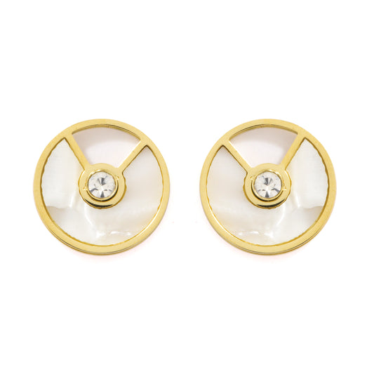 Mahttab Mother of Pearl Geometric Earrings