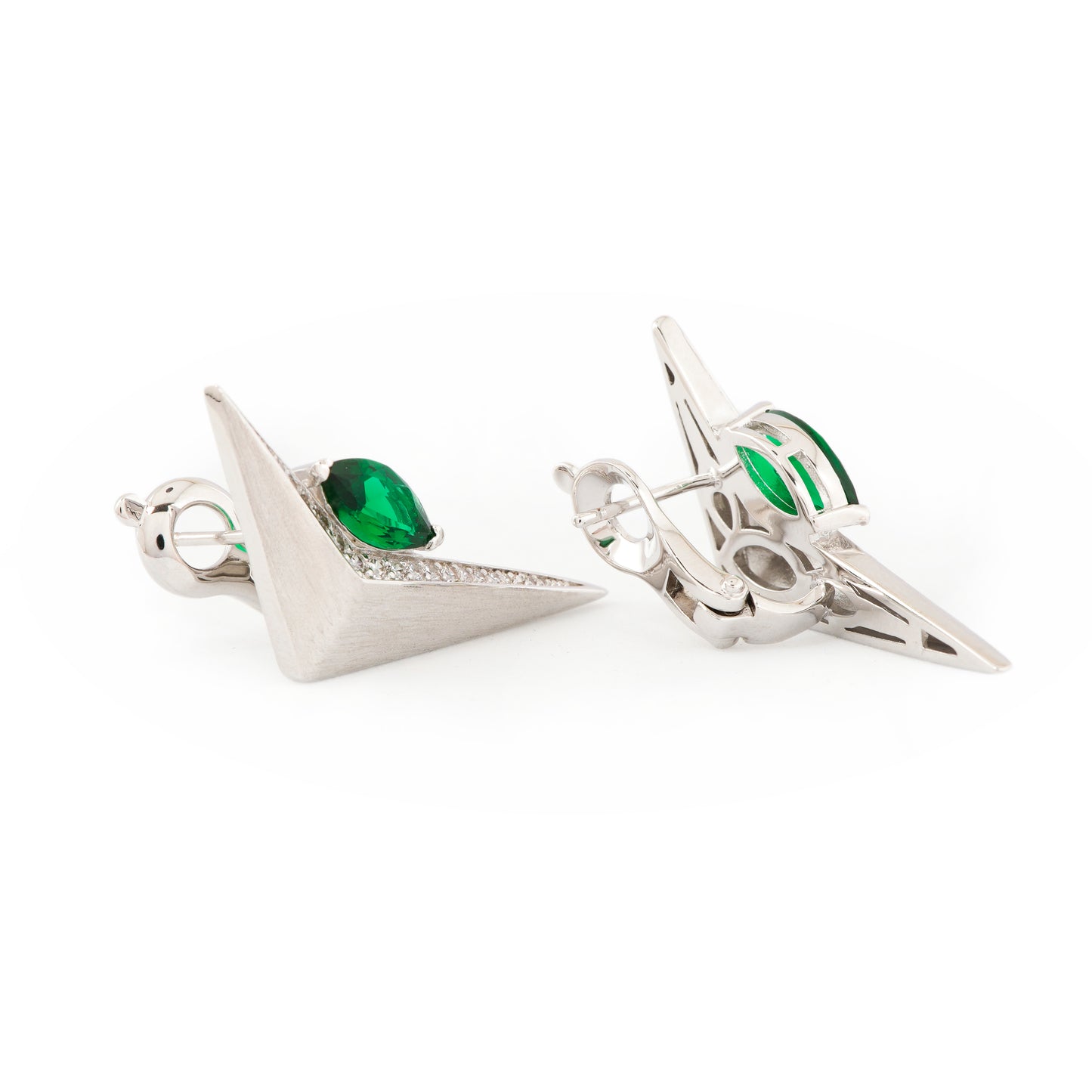 Green Stone Arrowhead Earrings