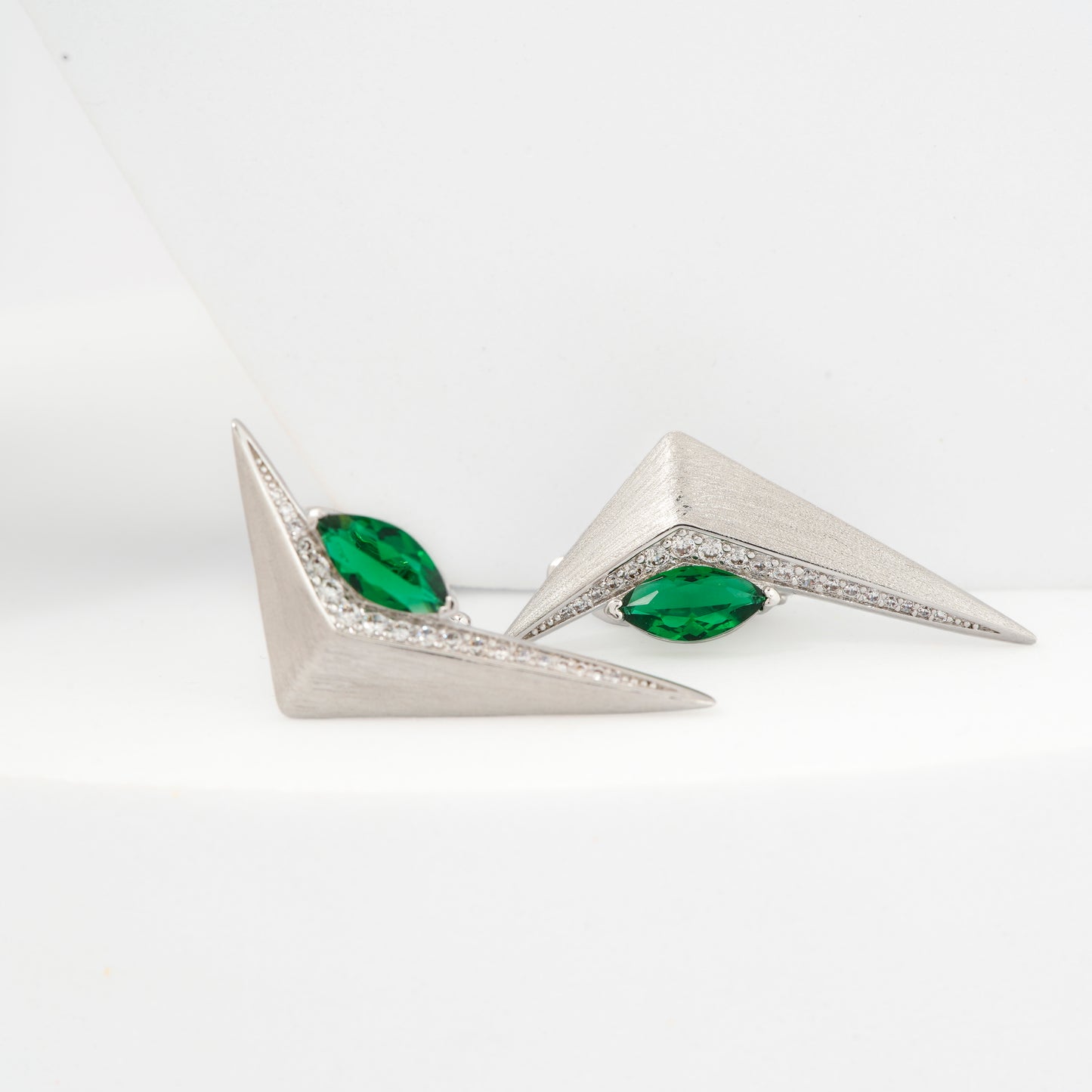 Green Stone Arrowhead Earrings