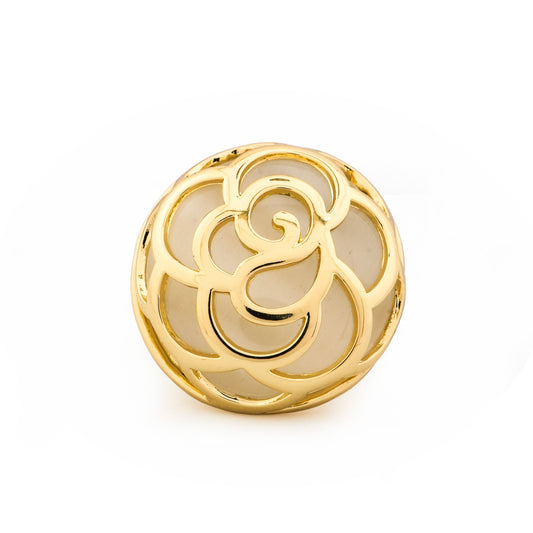 Filigree Dome Gold Plated Round Floral Design Ring for Women | Stylish Statement Fashion Jewelry for Daily Wear, Parties, Weddings and Festive Occasions