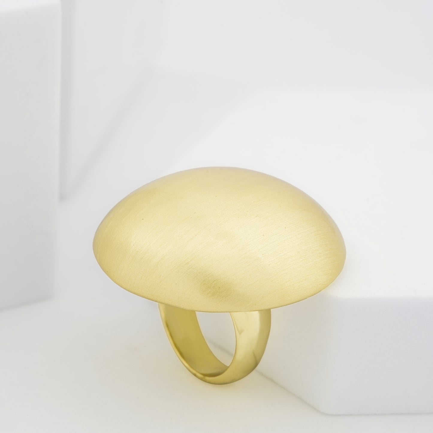 Gold Finish Mushroom Ring | Minimalist Statement Jewelry for Parties, Festive Wear, and Modern Styling