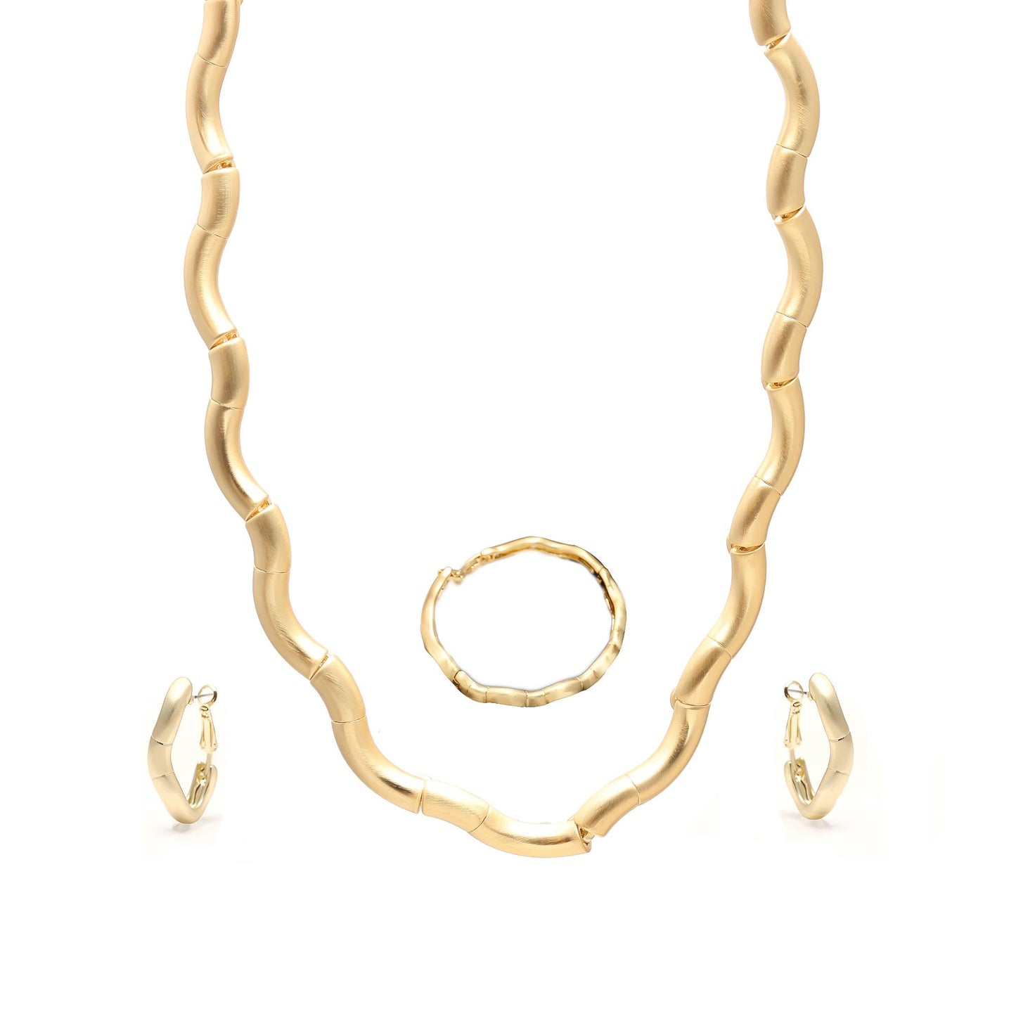 Wavy Grace Necklace and Bracelet Set