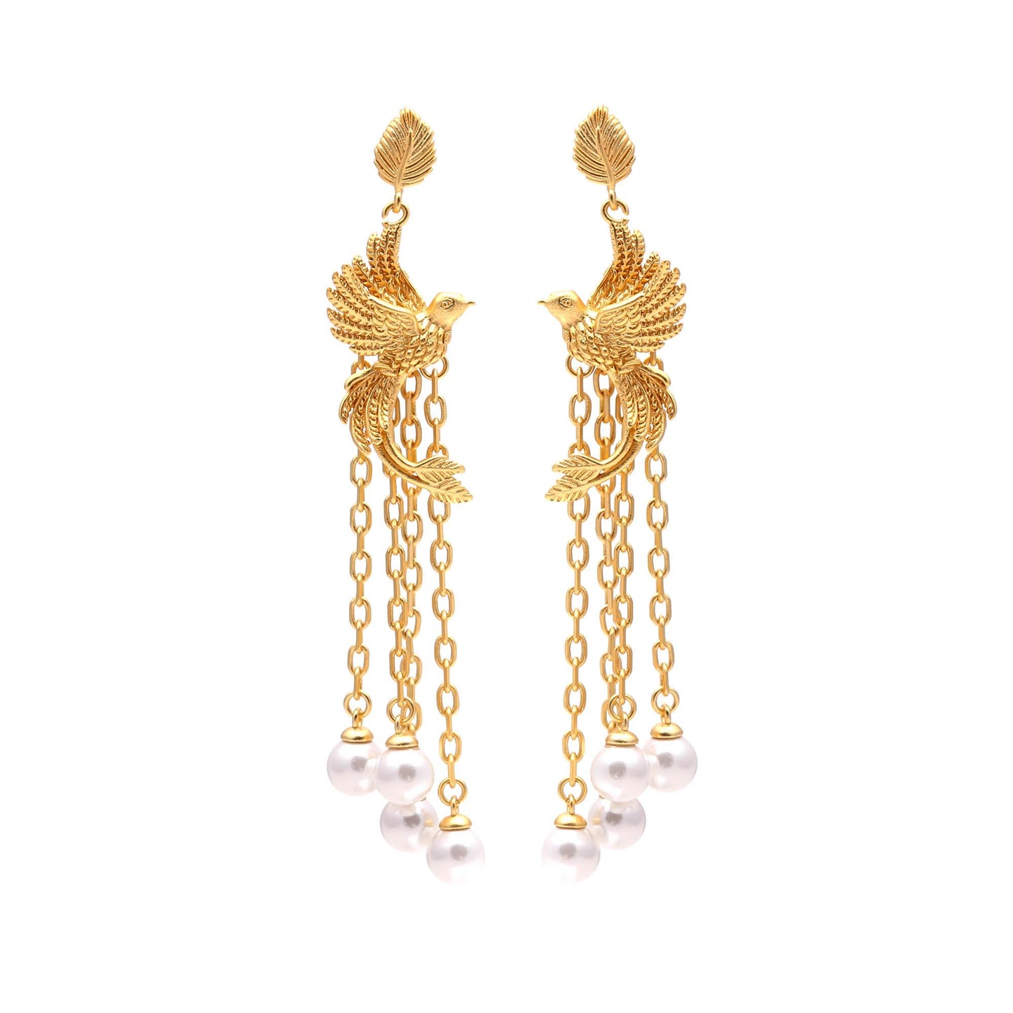 Golden Nightingale & Cage Earrings