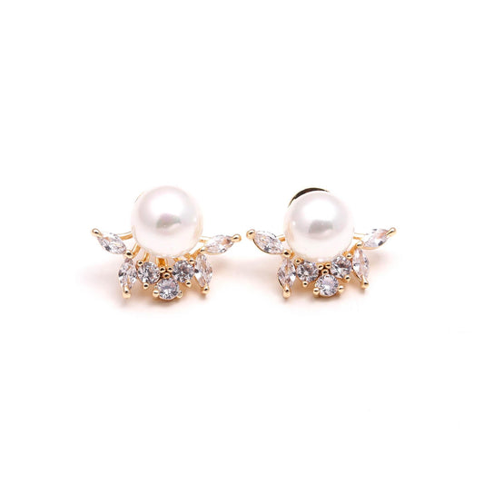 Marquise Wing Pearl Studs