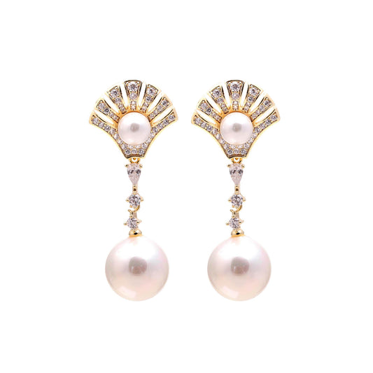 Grand Estate Pearl Drop Earrings