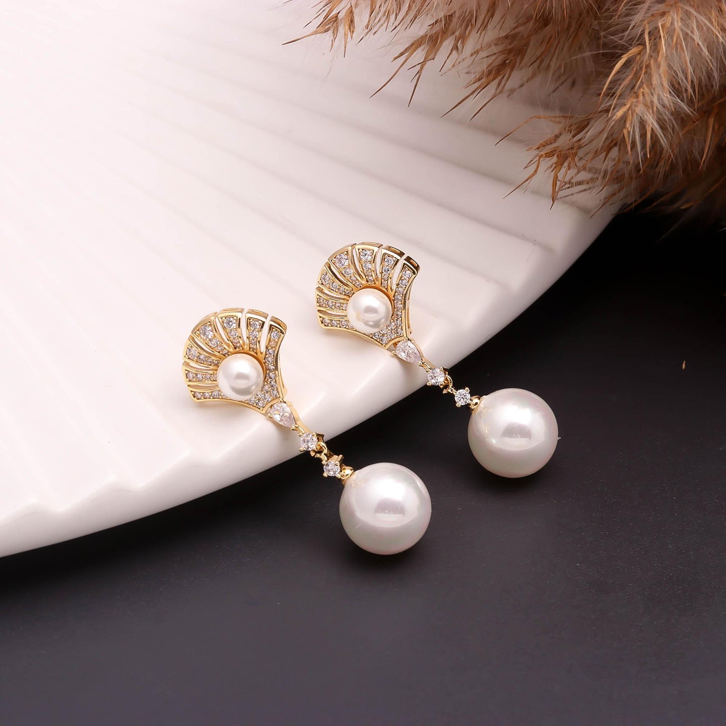 Grand Estate Pearl Drop Earrings