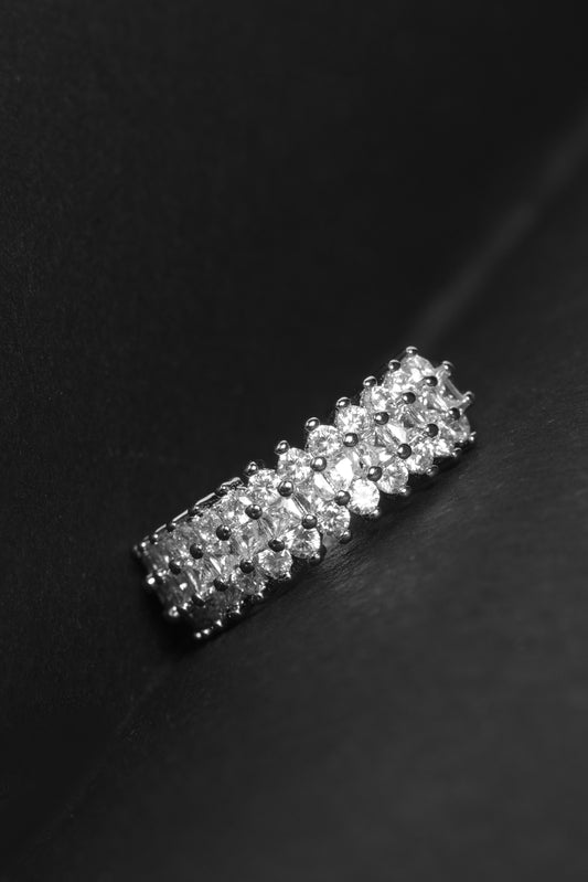 Silver Double-Row Baguette Ring